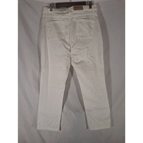 L.L. Bean True Shape High Rise Slim Leg White Jeans Size 14 NEW - Picture 4 of 6